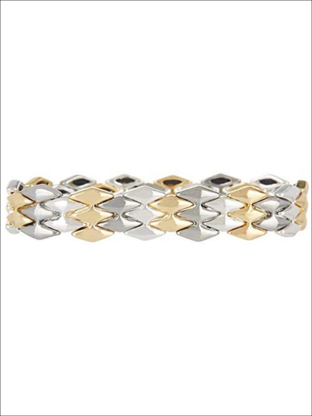 Stretch Bangle Bracelet Tri Tone Layered Stackable Fashion Jewelry